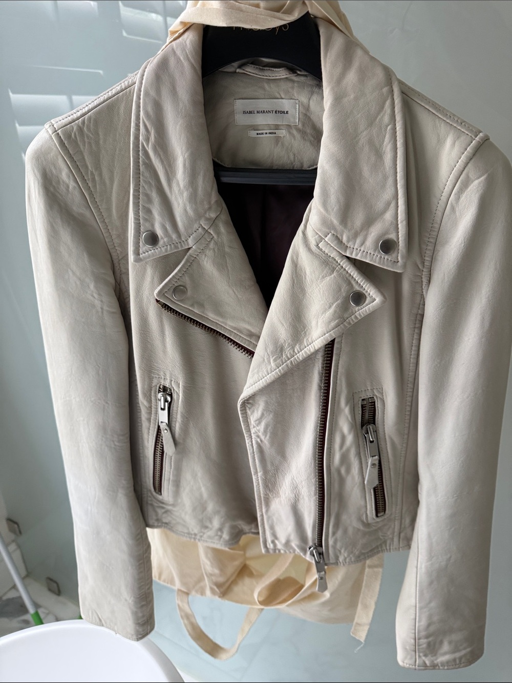 Isabel Marant Off-White Leather Moto Jacket